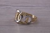 Yellow and White Gold Two Tone Abstract ring, made from solid 9ct Yellow Gold and White Gold, British hallmarked