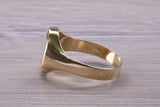 Chunky 9ct yellow Gold Signet ring, made from solid 9ct yellow Gold, British hallmarked, Suitable for Ladies and Gents