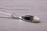 Black Onyx, Mother of Pearl and Marcasite Necklace
