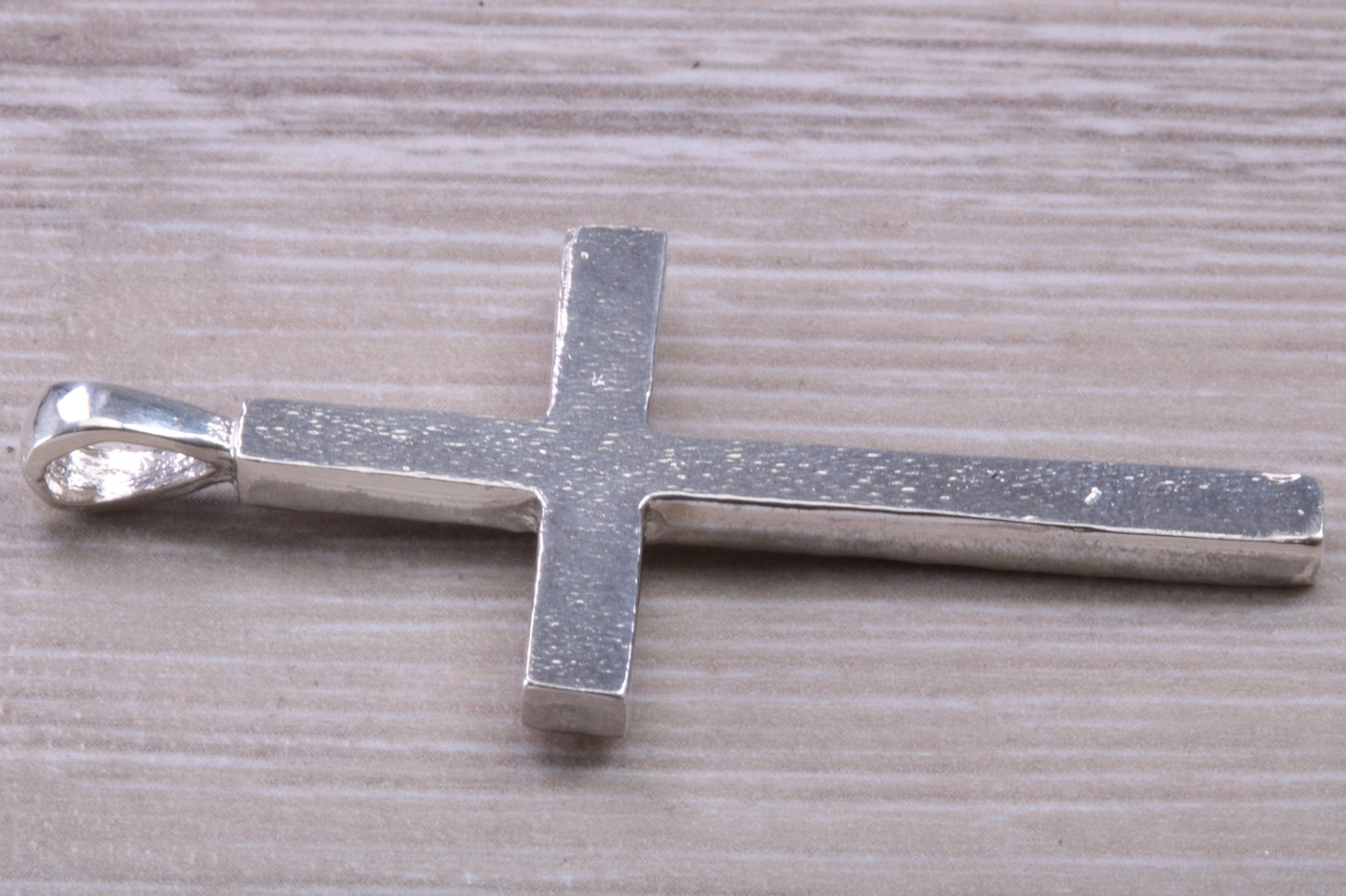 Large Solid and Chunky Sterling Silver Cross Necklace