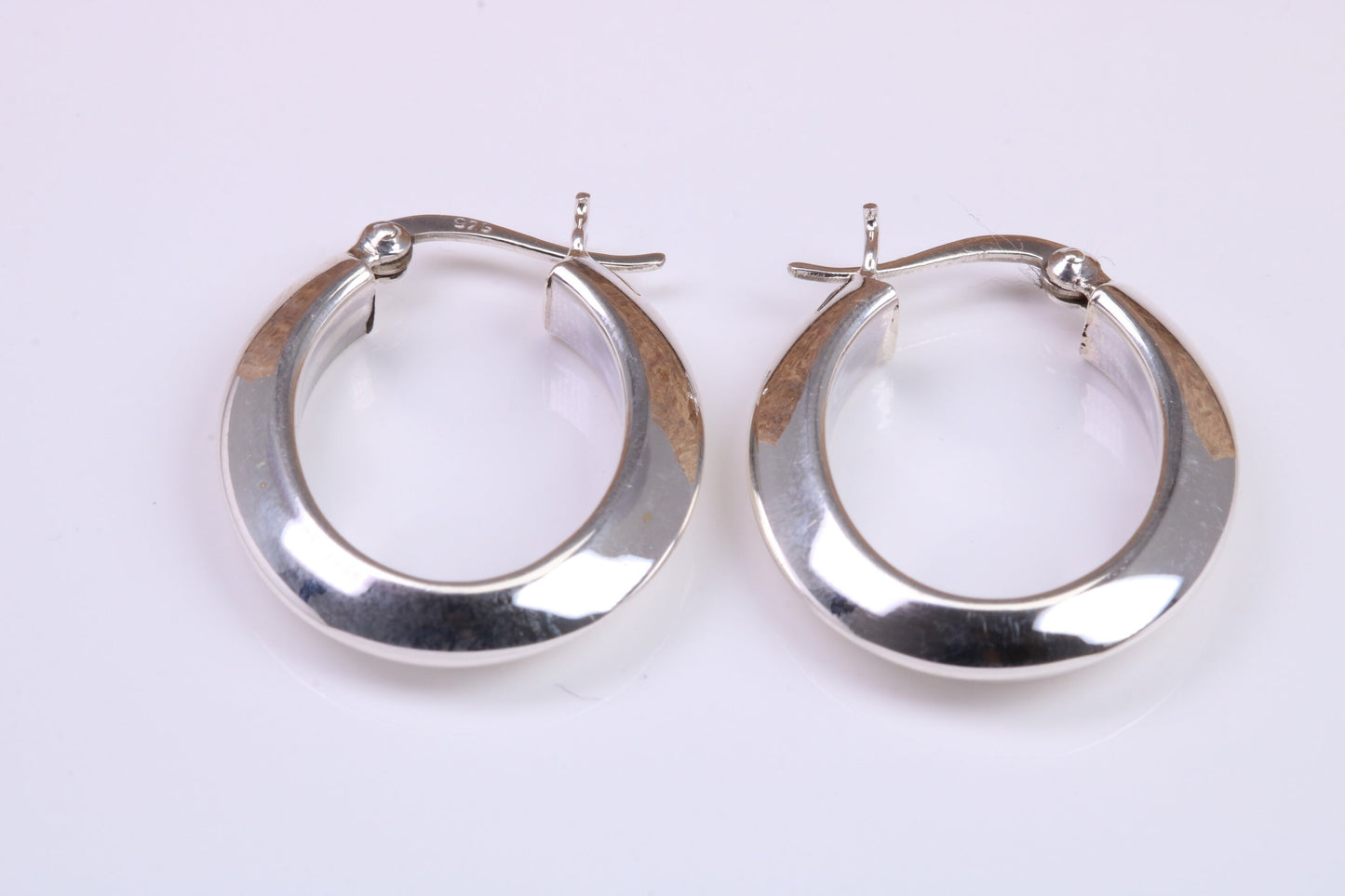 29 mm Long Hoop Creole Earrings Made from Solid 925 Grade Sterling Silver