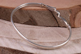 Oval C Z Set Hinged Solid Silver Bangle