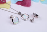 Opal set Necklace and Earrings, made from solid Sterling Silver