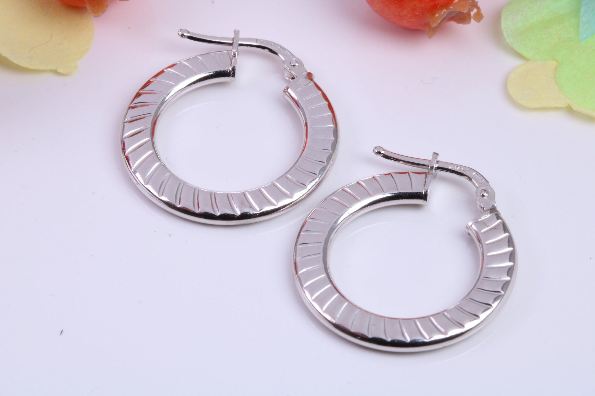 22 mm Round Creole Hoop Earrings Made from 925 Grade Sterling Silver