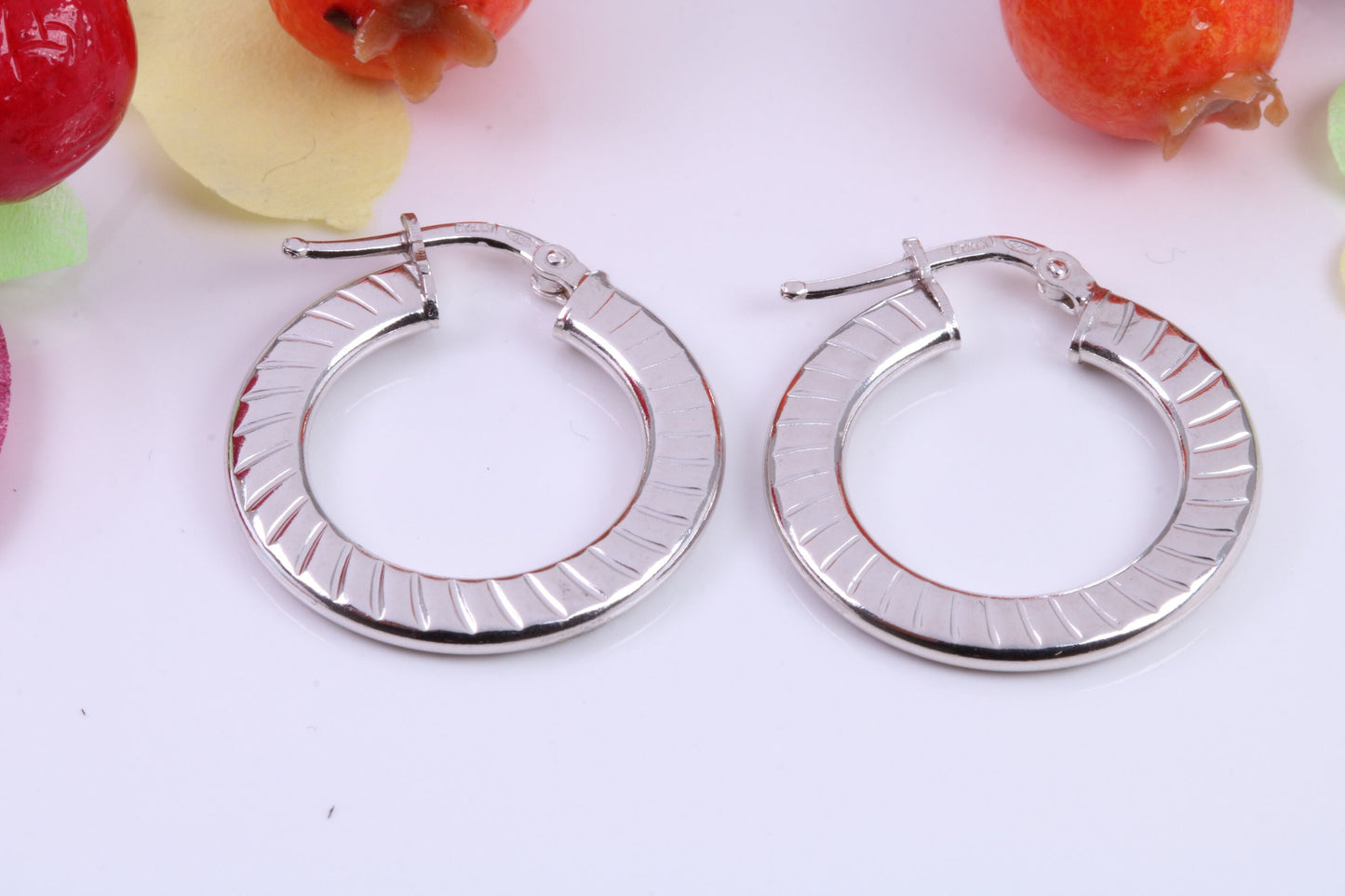 22 mm Round Creole Hoop Earrings Made from 925 Grade Sterling Silver