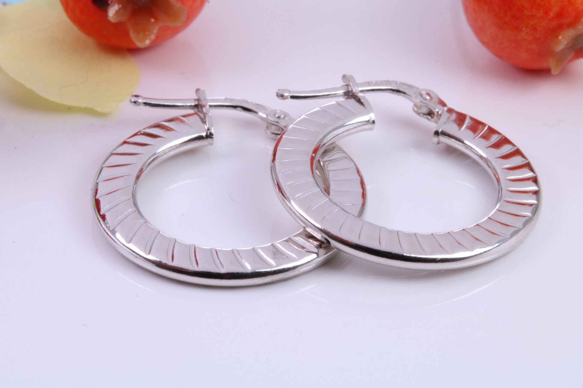 22 mm Round Creole Hoop Earrings Made from 925 Grade Sterling Silver