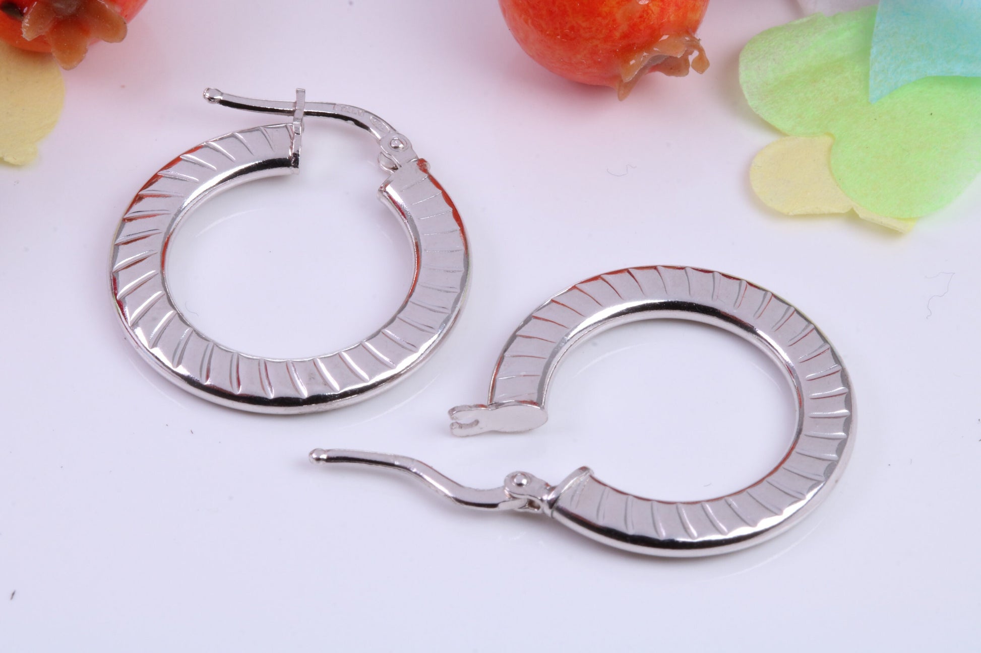 22 mm Round Creole Hoop Earrings Made from 925 Grade Sterling Silver