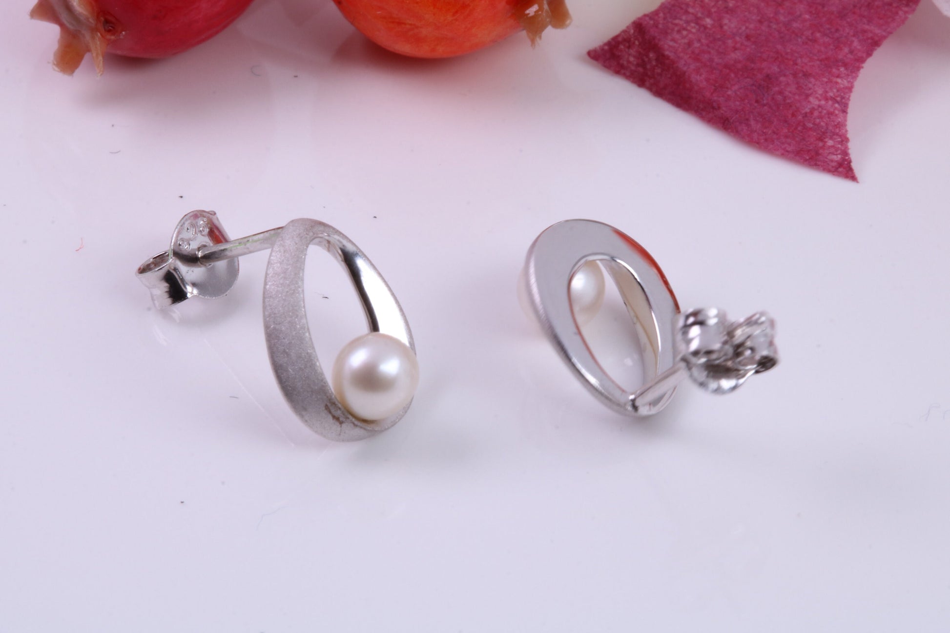 Pearl set Stud Earrings, Very Dressy, Made from Solid 925 Grade Sterling Silver