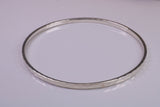 70 mm Round Solid Silver Bangle with Diamond cut Pattern