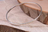 70 mm Round Solid Silver Bangle with Diamond cut Pattern
