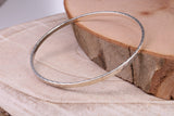 70 mm Round Solid Silver Bangle with Diamond cut Pattern