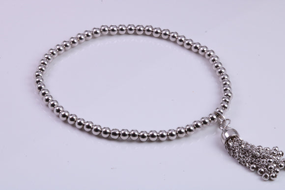 Expanding Tassel Bracelet, made from solid Sterling Silver, Length Adjustable