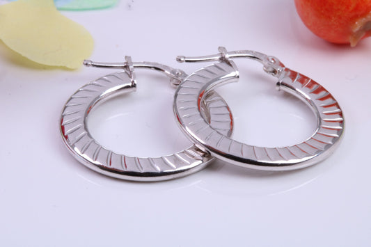 22 mm Round Creole Hoop Earrings Made from 925 Grade Sterling Silver