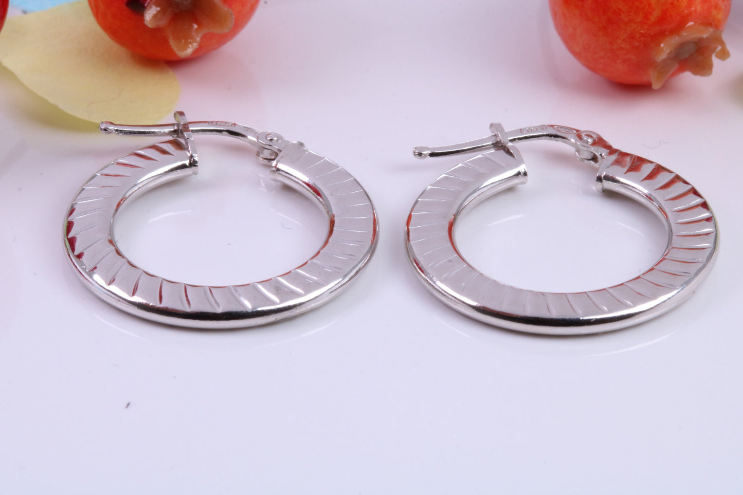 22 mm Round Creole Hoop Earrings Made from 925 Grade Sterling Silver