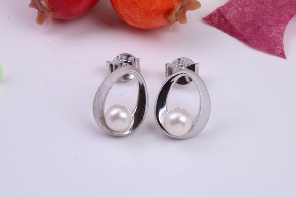 Pearl set Stud Earrings, Very Dressy, Made from Solid 925 Grade Sterling Silver