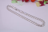 Diamond cut Flat Curb Link Bracelet, made from solid Sterling Silver, 7.50 Inches Long