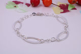 Light Weight Link Bracelet, made from solid Sterling Silver, 7.50 Inches Long
