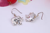 Elephant Dropper Earrings, Made from solid Sterling Silver