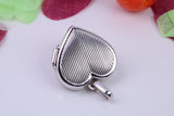 18 mm Teddy Bear Heart Shaped Locket, Made from Solid Sterling Silver