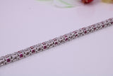 Ruby Cubic Zirconia set Tennis Bracelet, Made from solid Sterling Silver