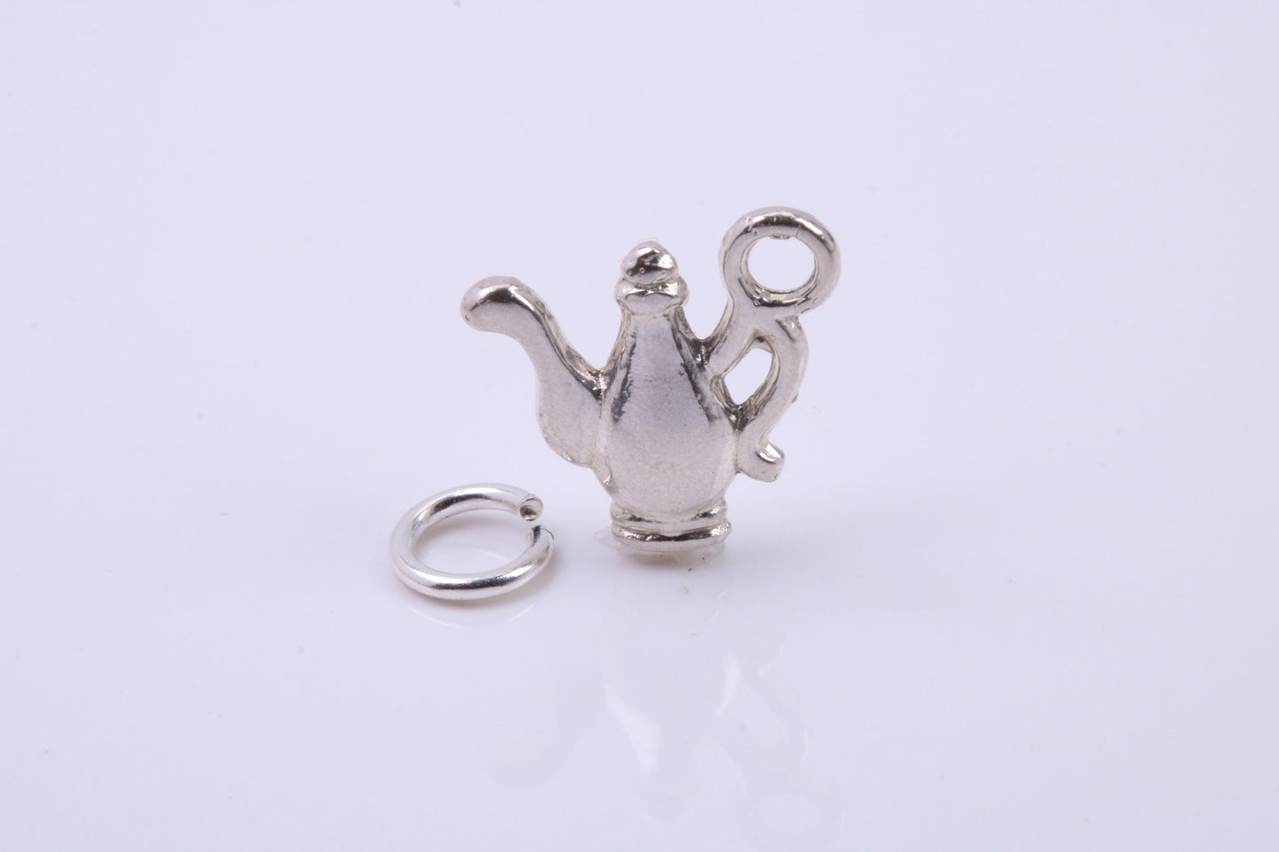 Teapot Charm, Traditional Charm, Made from Solid 925 Grade Sterling Silver, Complete with Attachment Link