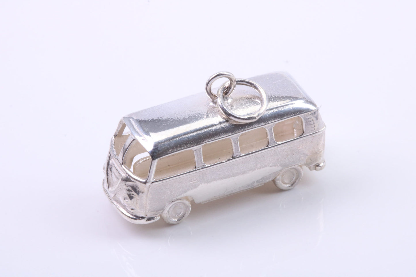 Bus Charm, Traditional Charm, Made from Solid 925 Grade Sterling Silver, Complete with Attachment Link