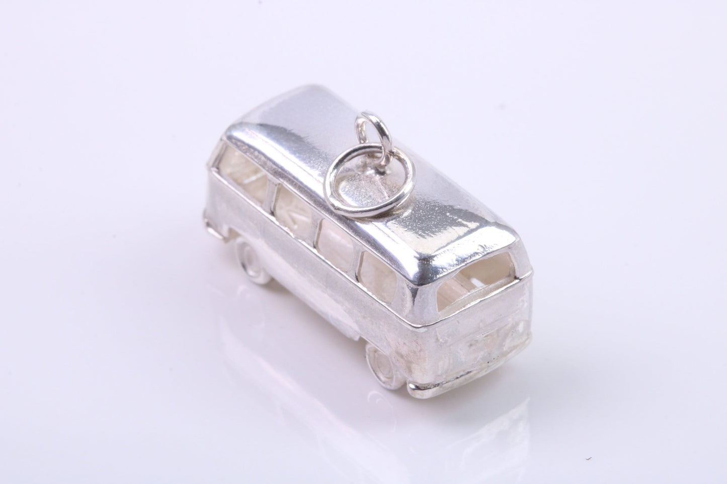 Bus Charm, Traditional Charm, Made from Solid 925 Grade Sterling Silver, Complete with Attachment Link