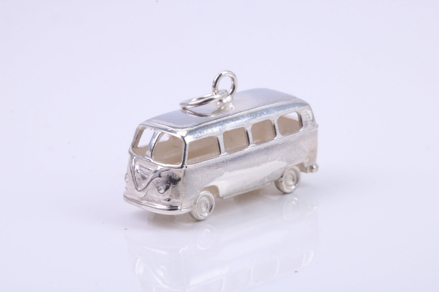 Bus Charm, Traditional Charm, Made from Solid 925 Grade Sterling Silver, Complete with Attachment Link