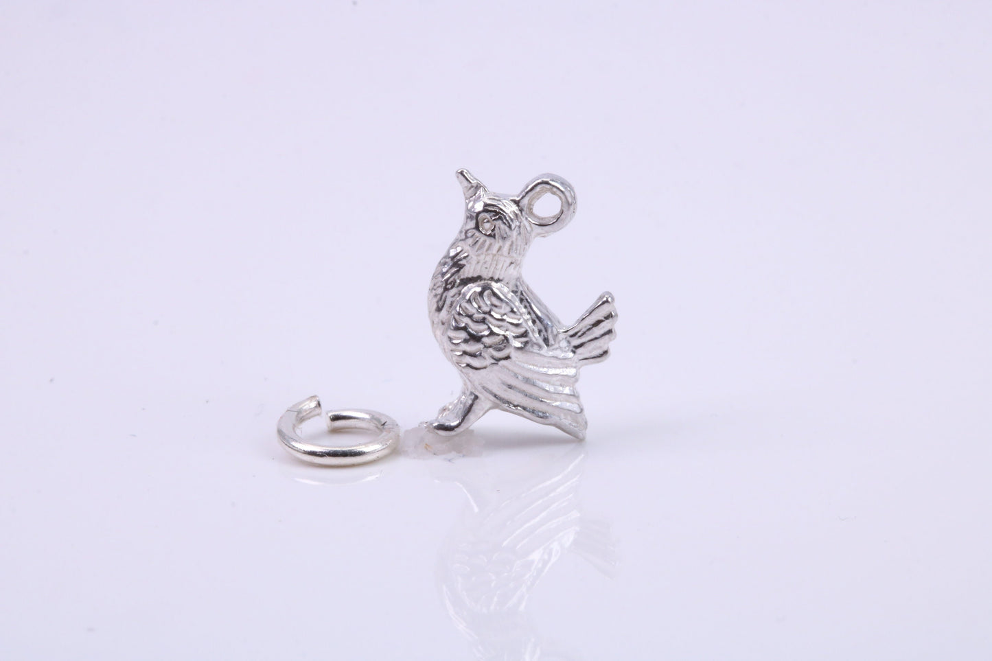 Game Bird Charm, Traditional Charm, Made from Solid 925 Grade Sterling Silver, Complete with Attachment Link