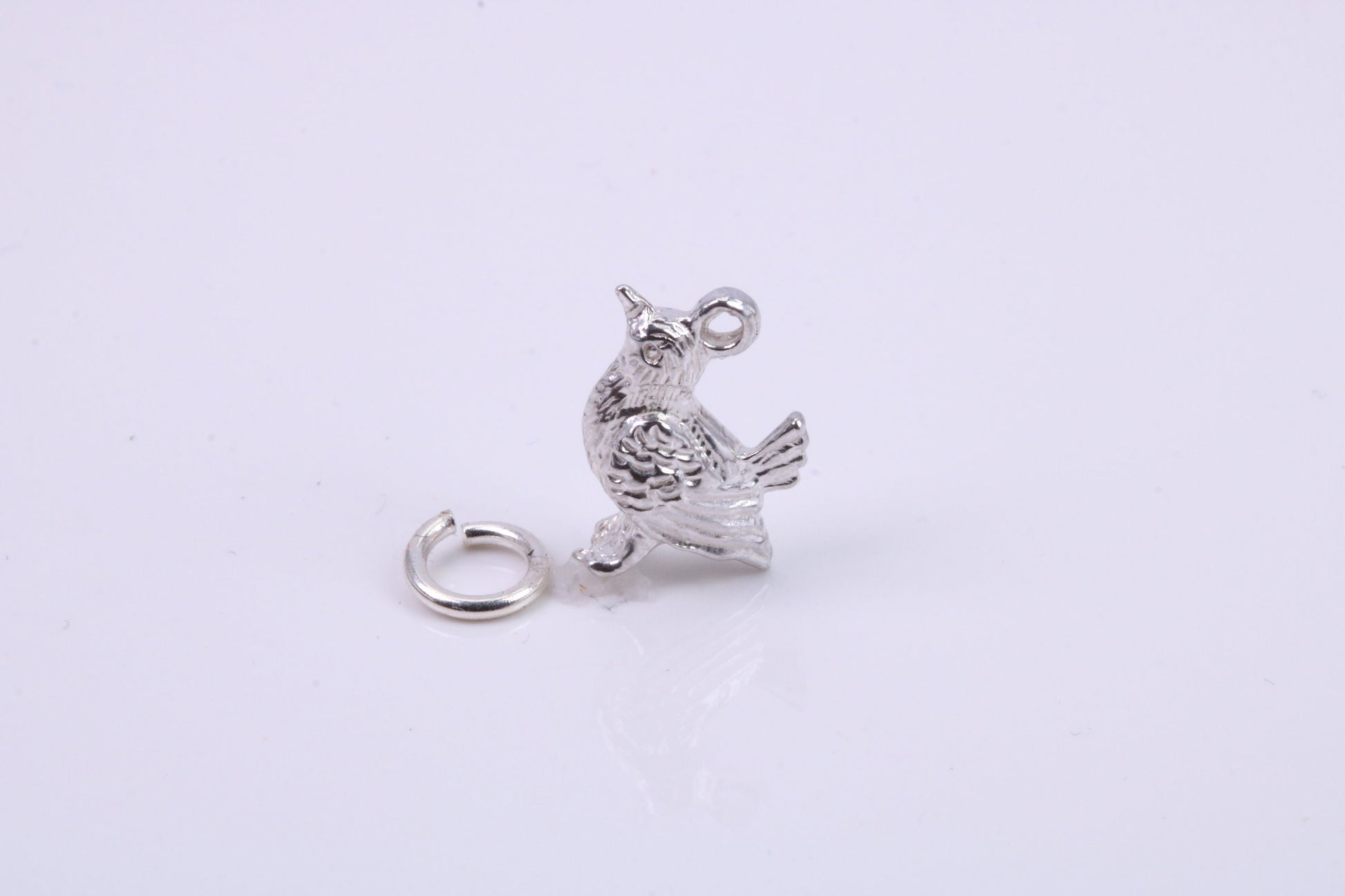 Game Bird Charm, Traditional Charm, Made from Solid 925 Grade Sterling Silver, Complete with Attachment Link