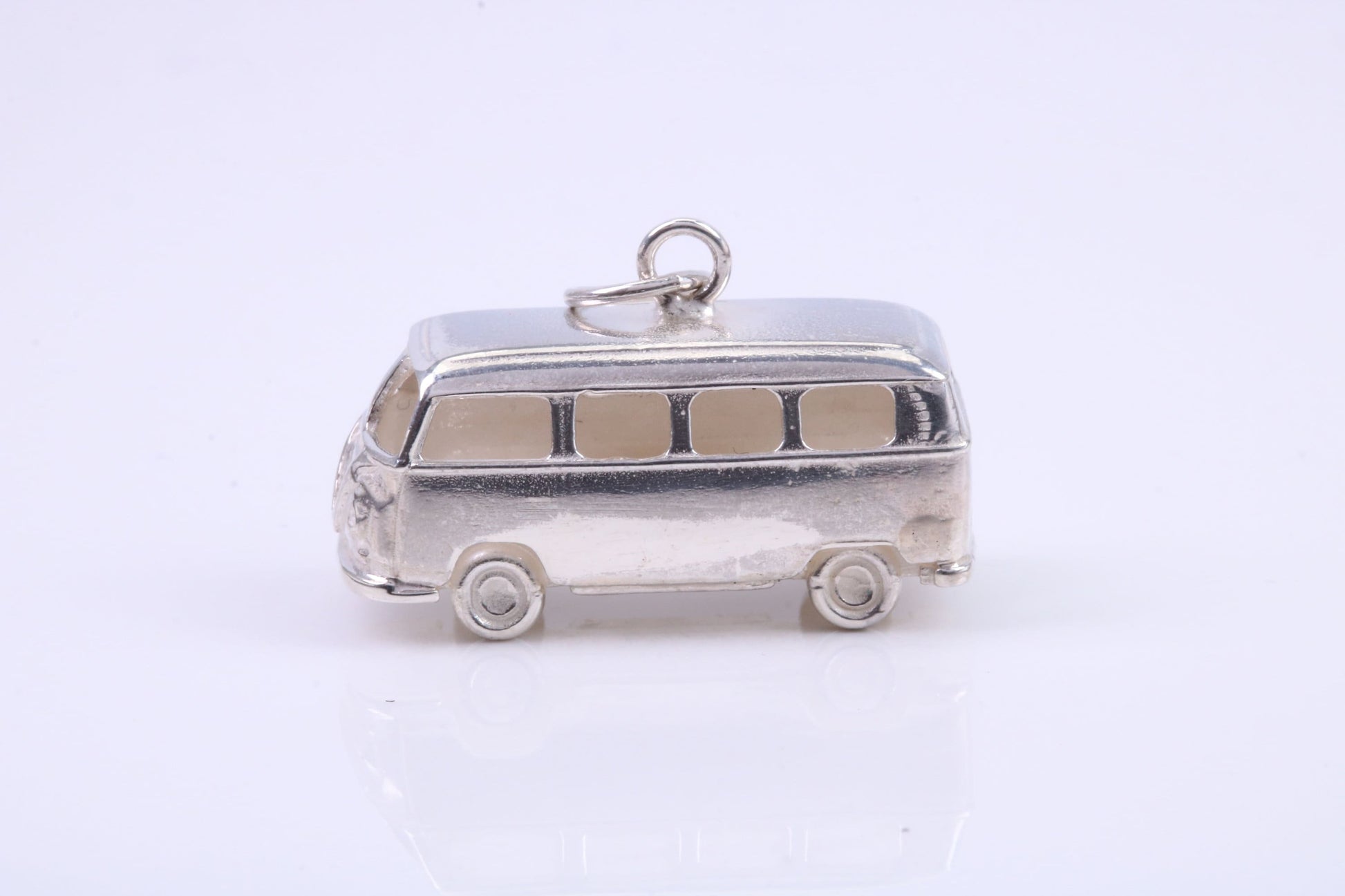 Bus Charm, Traditional Charm, Made from Solid 925 Grade Sterling Silver, Complete with Attachment Link