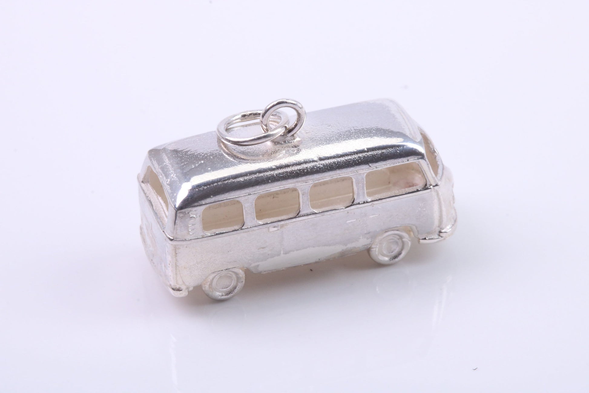 Bus Charm, Traditional Charm, Made from Solid 925 Grade Sterling Silver, Complete with Attachment Link