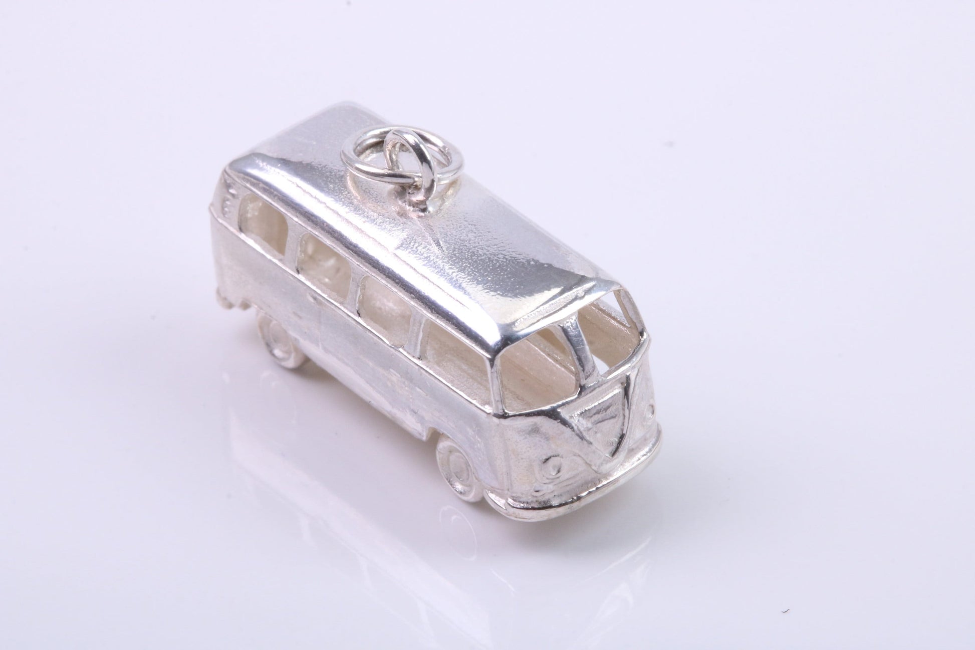 Bus Charm, Traditional Charm, Made from Solid 925 Grade Sterling Silver, Complete with Attachment Link