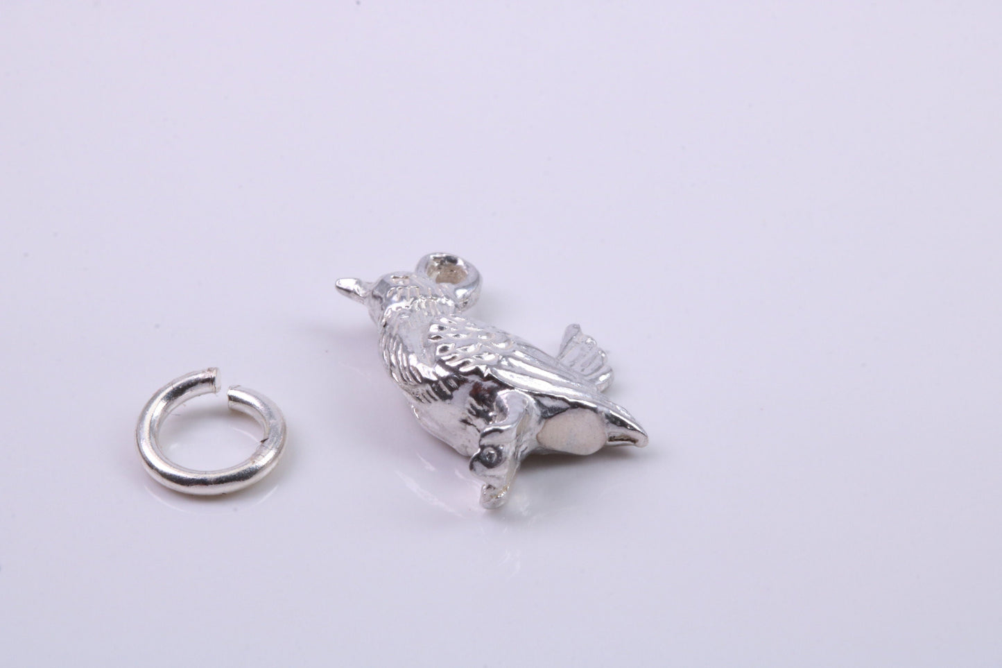 Game Bird Charm, Traditional Charm, Made from Solid 925 Grade Sterling Silver, Complete with Attachment Link