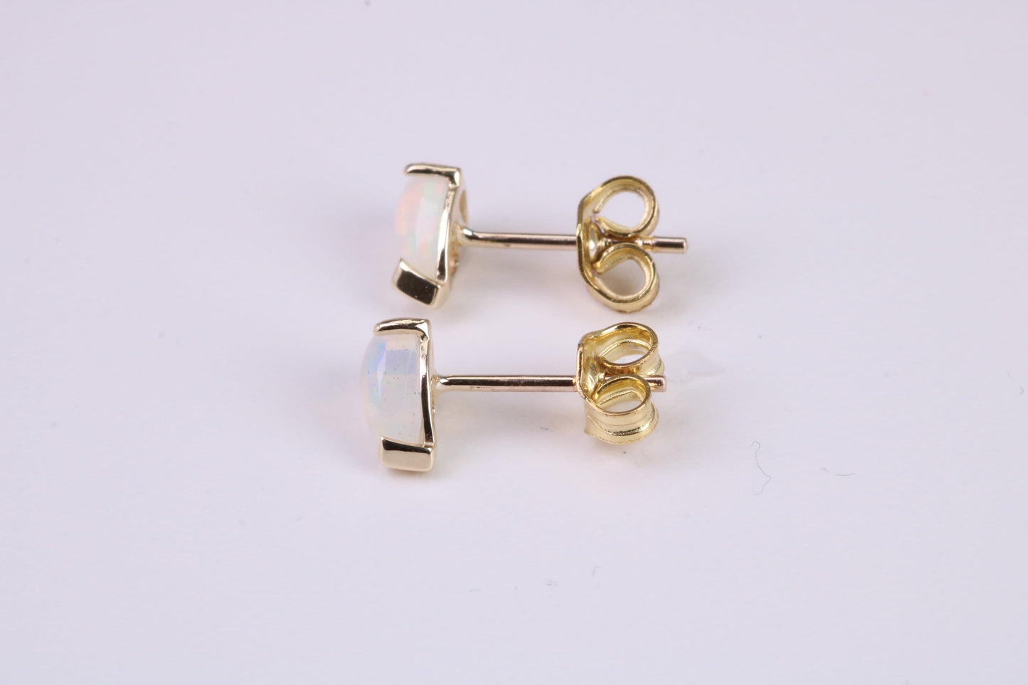 Natural Teardrop cut Opal set Stud Earrings with Necklace, Made from Solid Yellow Gold, With 18 Inch Long Chain