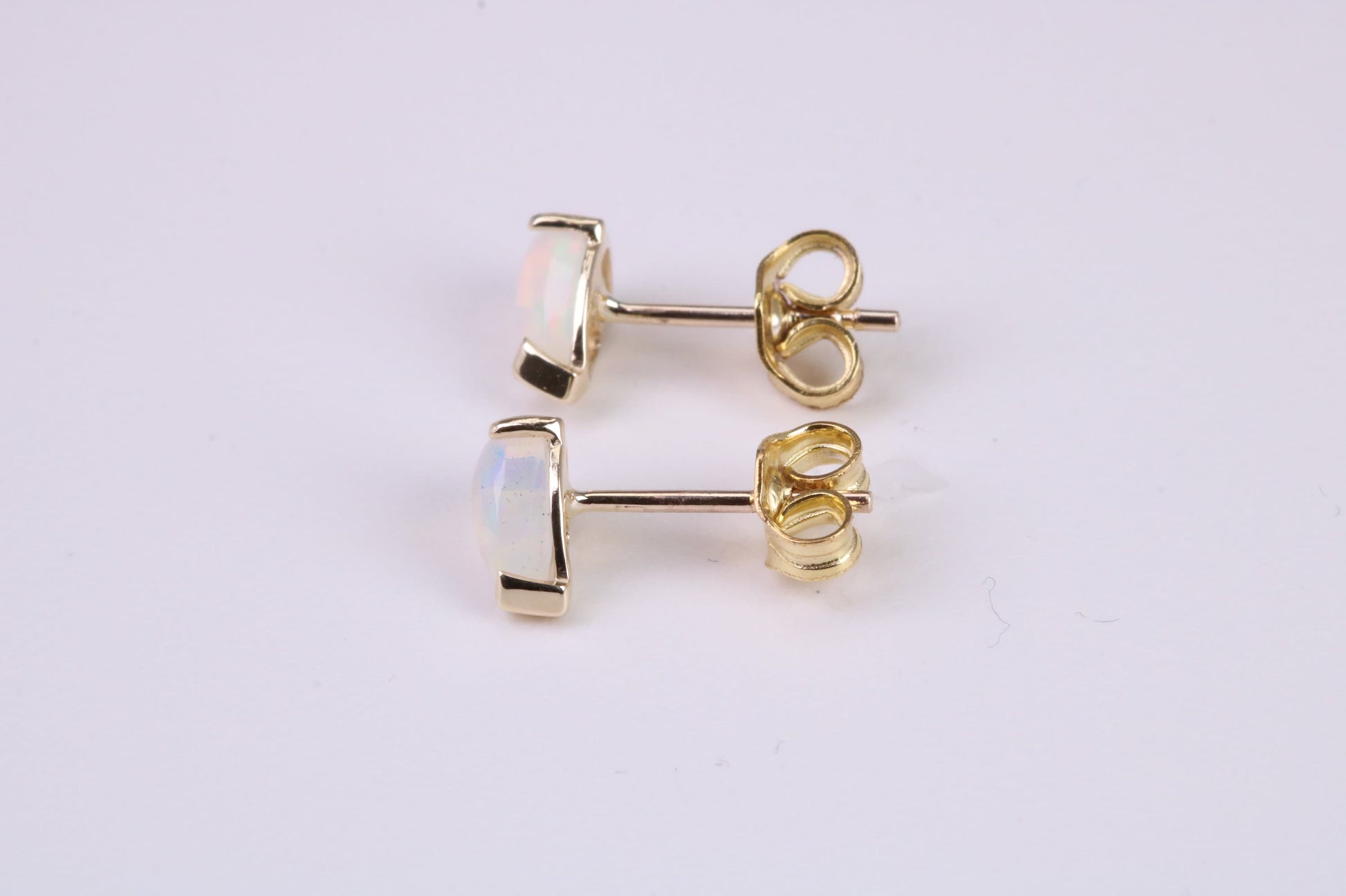 Natural Teardrop cut Opal set Stud Earrings with Necklace, Made from Solid Yellow Gold, With 18 Inch Long Chain