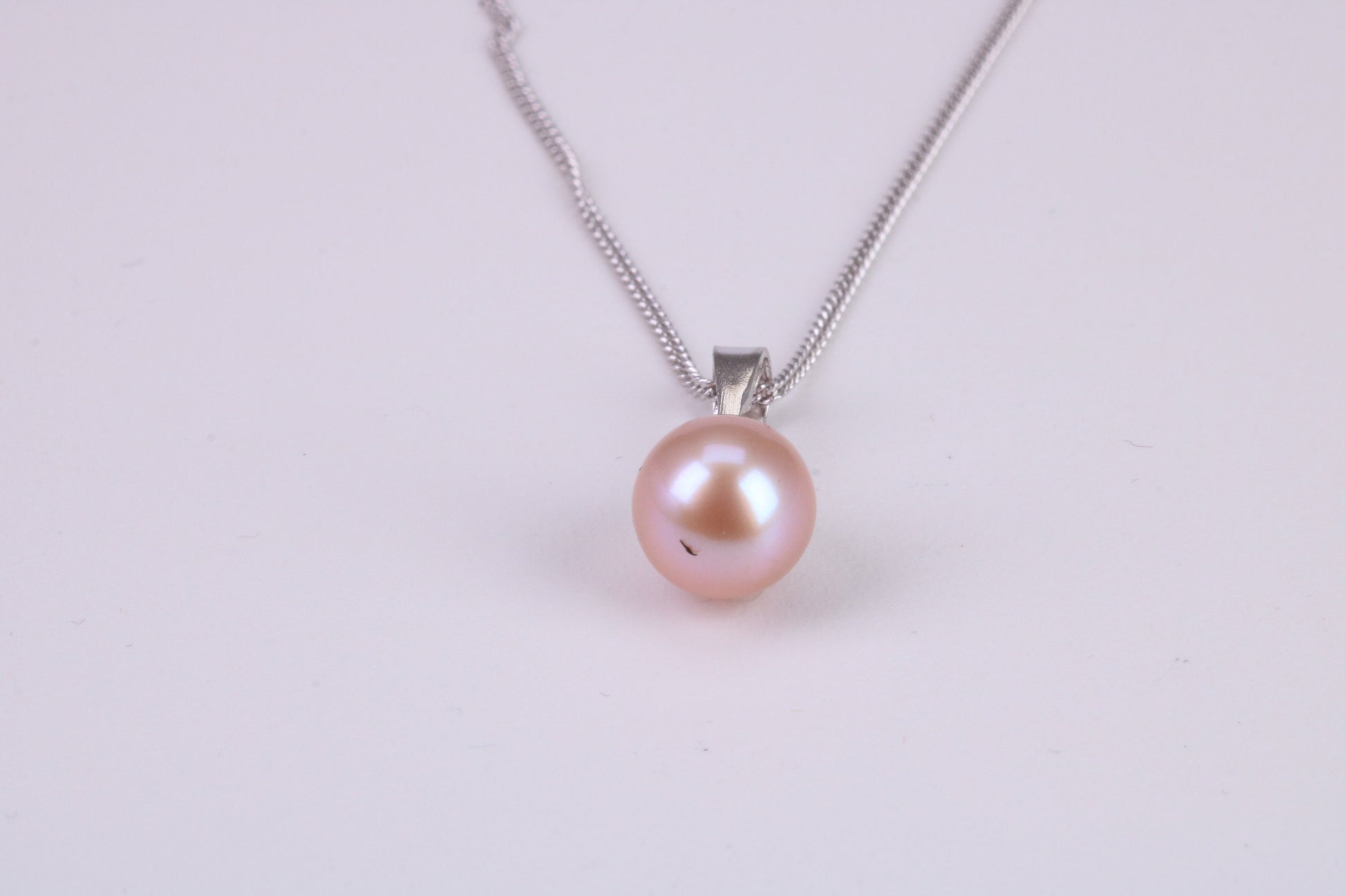 7 mm Round Real Pearl Necklace made from Sterling Silver