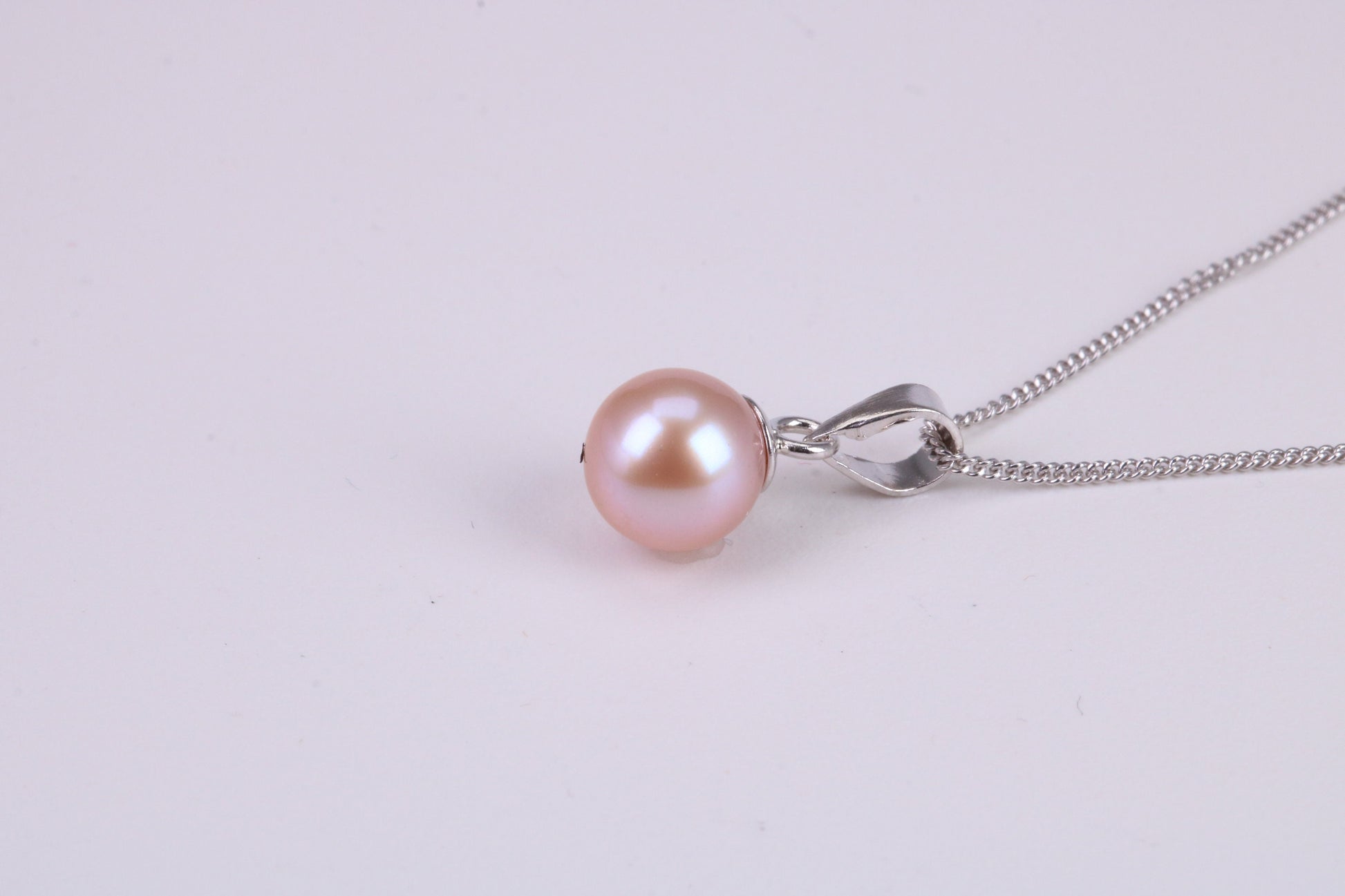 7 mm Round Real Pearl Necklace made from Sterling Silver