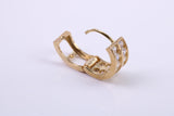 Gents 15 mm Round C Z set Hoop Single Earring, Made from Solid 9ct Yellow Gold