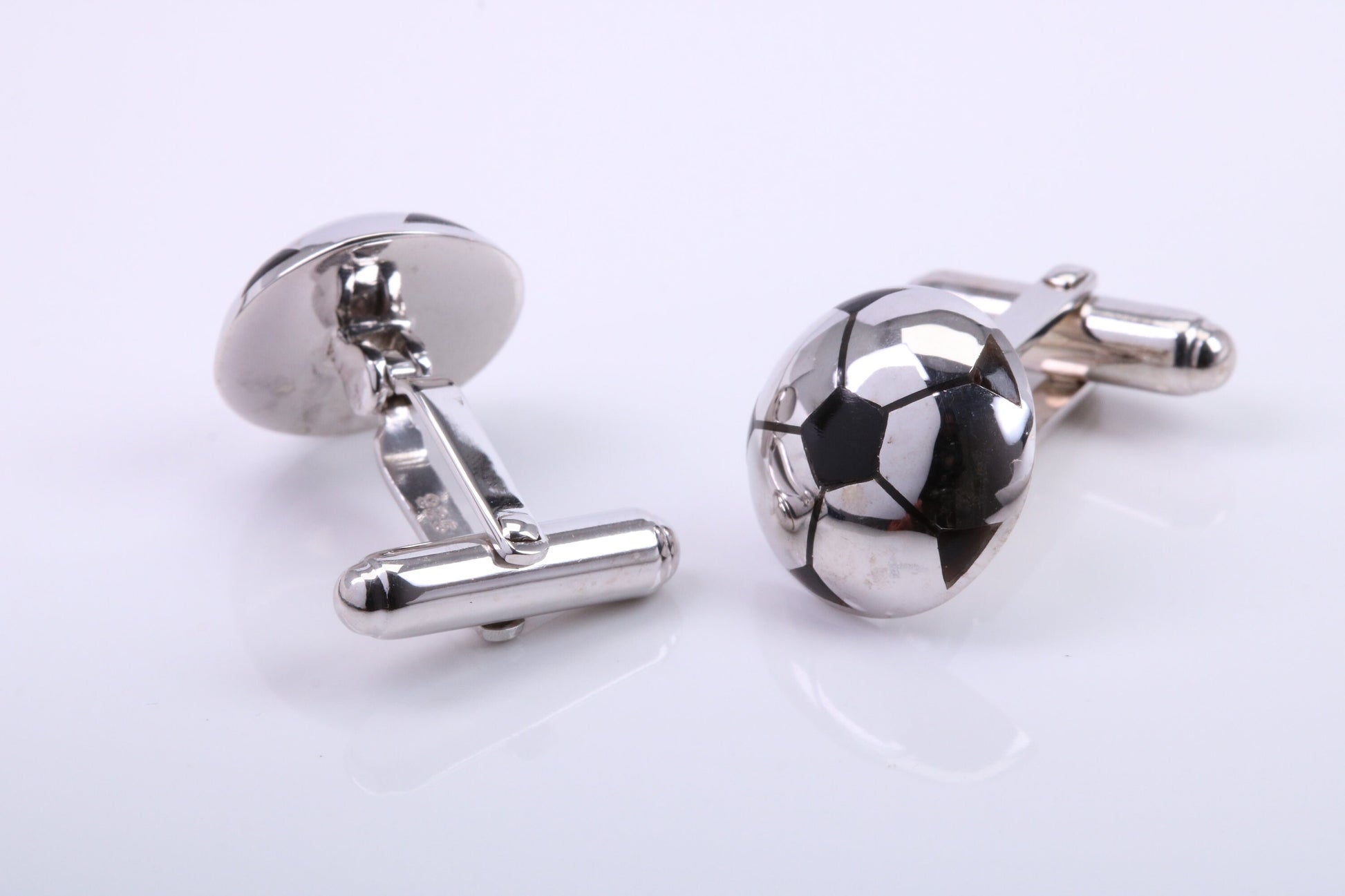 Black Onyx set Round Solid Silver Cufflinks