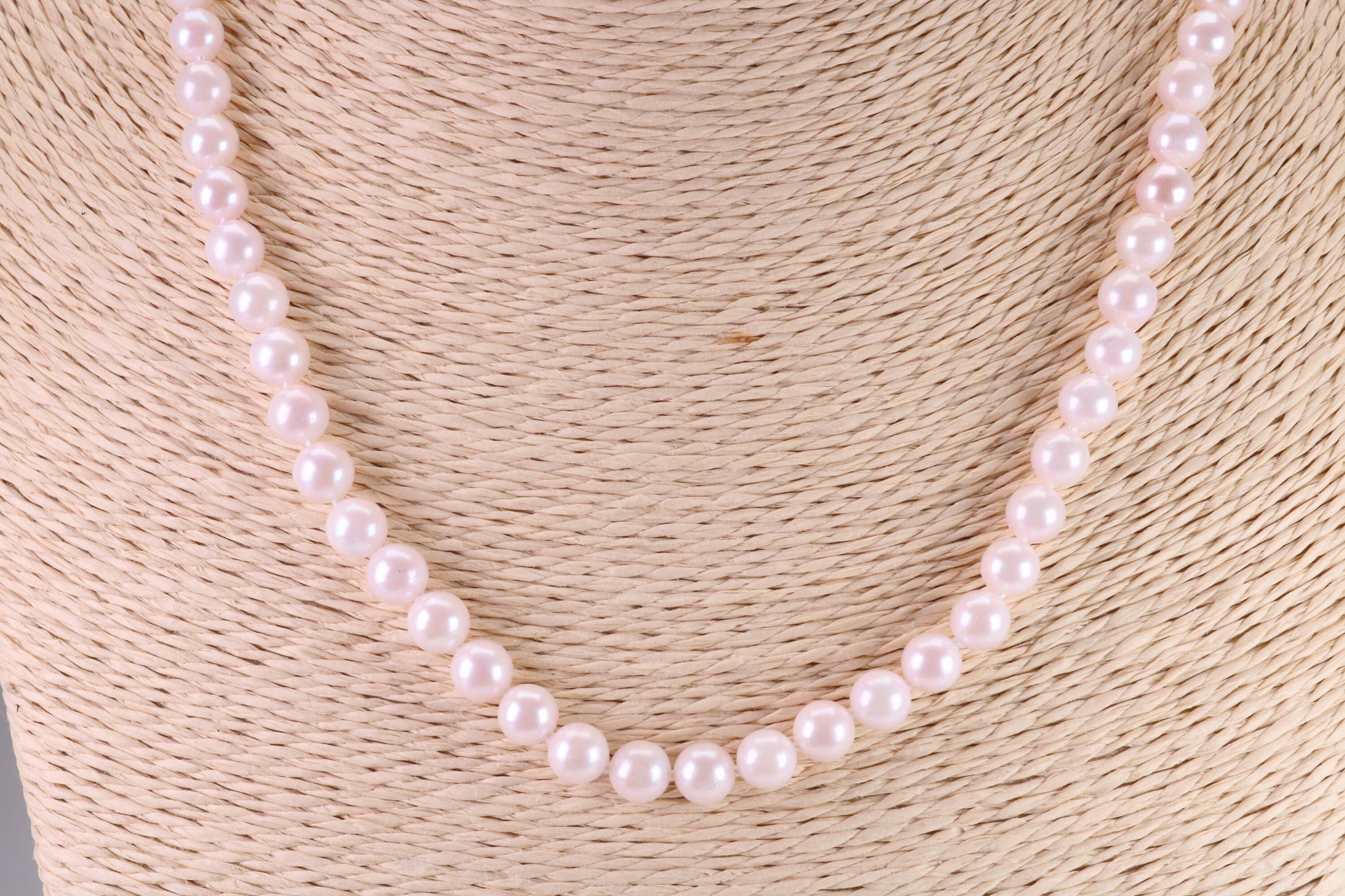 Beautiful South Sea Akoya Pearl Necklace, set with Silver Yellow Gold Plated Clasp, 6-6.50 mm Akoya Pearl, 16 inch Long Strands