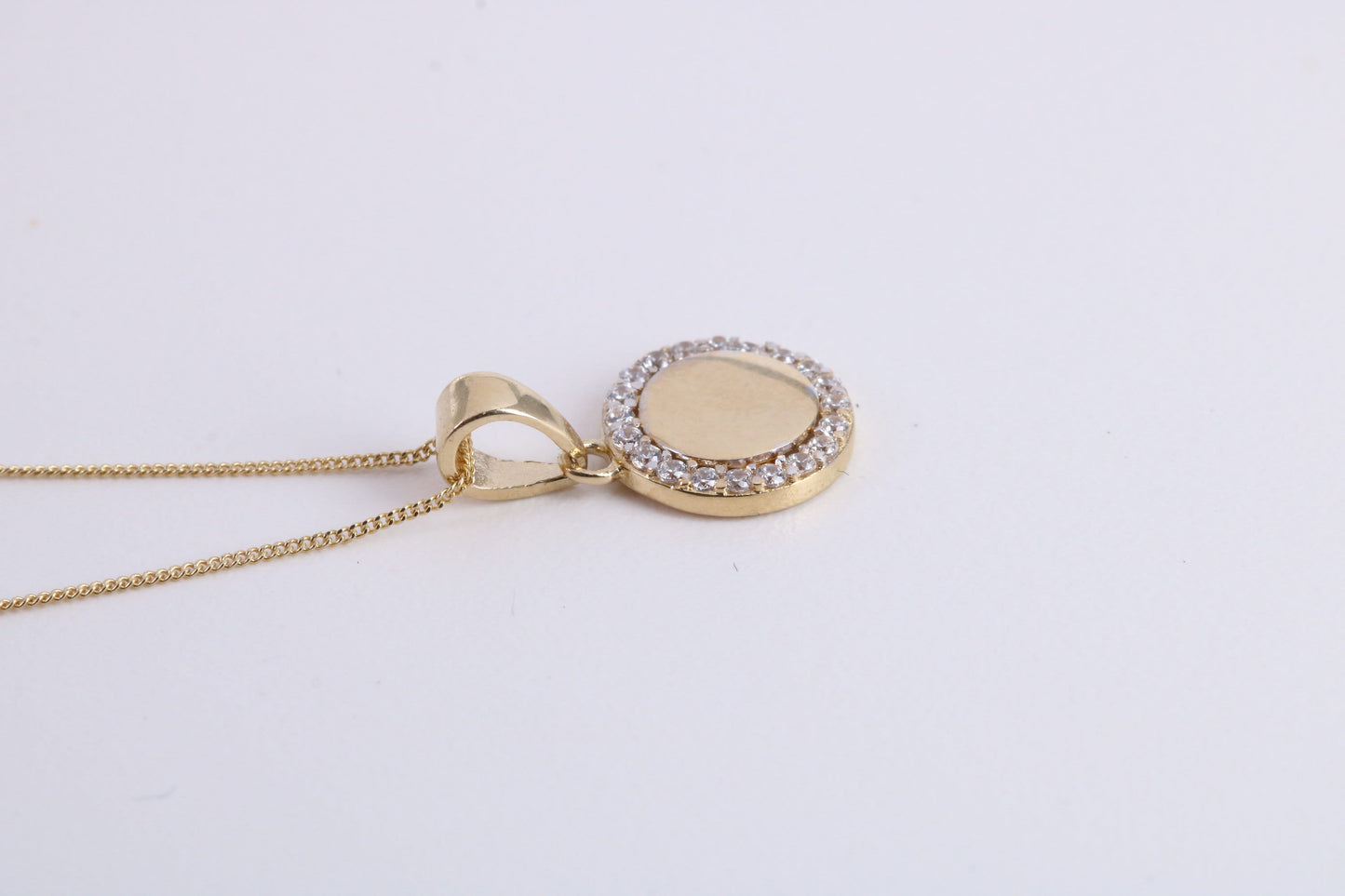 Cubic Zirconia set Necklace and Matching Stud Earrings, made from solid 9ct Yellow Gold