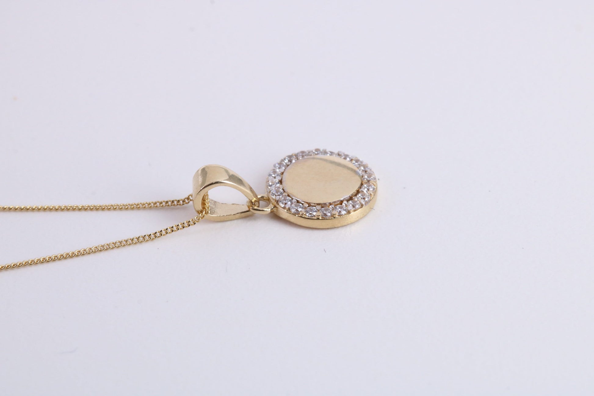Cubic Zirconia set Necklace and Matching Stud Earrings, made from solid 9ct Yellow Gold