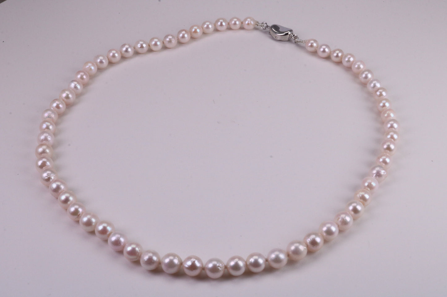 Beautiful South Sea Akoya Pearl Necklace, set with Silver Clasp, 6-7 mm Akoya Pearl, 16 inch Long Strands