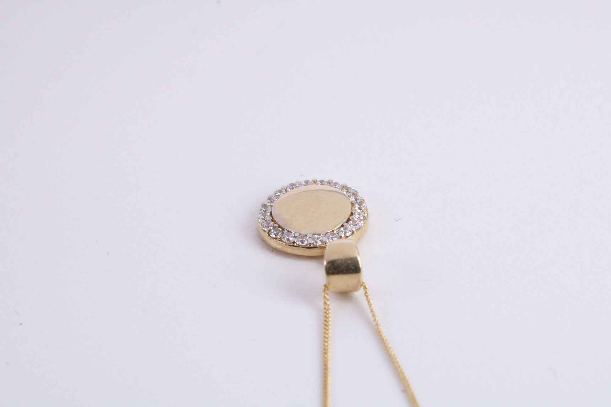 Cubic Zirconia set Necklace and Matching Stud Earrings, made from solid 9ct Yellow Gold