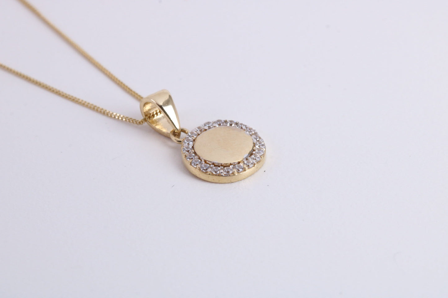 Cubic Zirconia set Necklace and Matching Stud Earrings, made from solid 9ct Yellow Gold