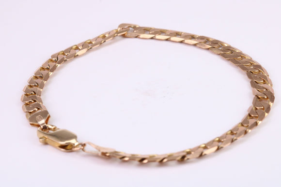 Diamond cut Curb Bracelet, Ideal for Ladies or Gents, Made From Solid Yellow Gold, British Hallmarked, Luxury Gift Boxed