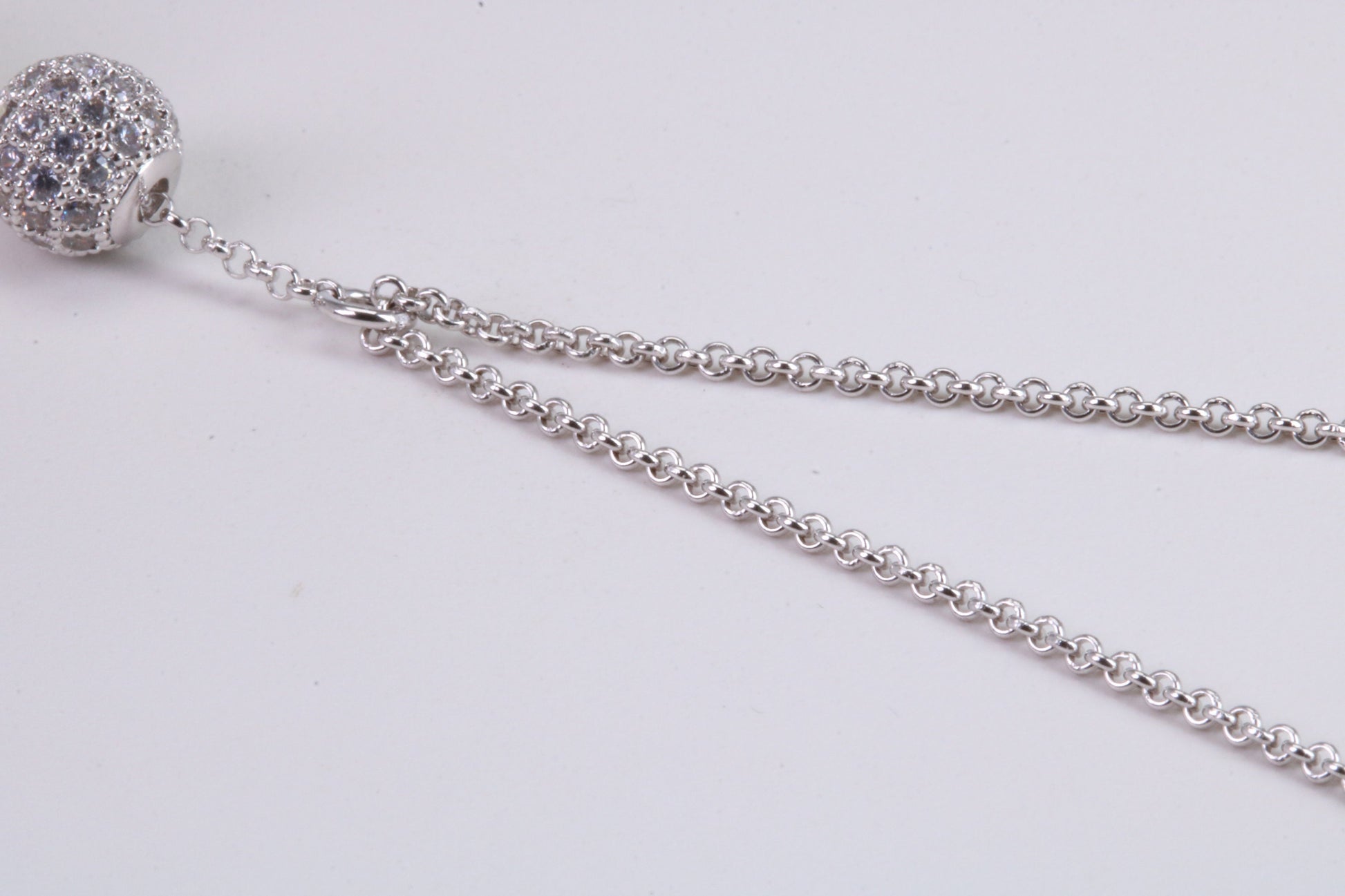 20 Inches Long Natural Pearl Necklace set in Solid Silver, Length Adjustable Chain