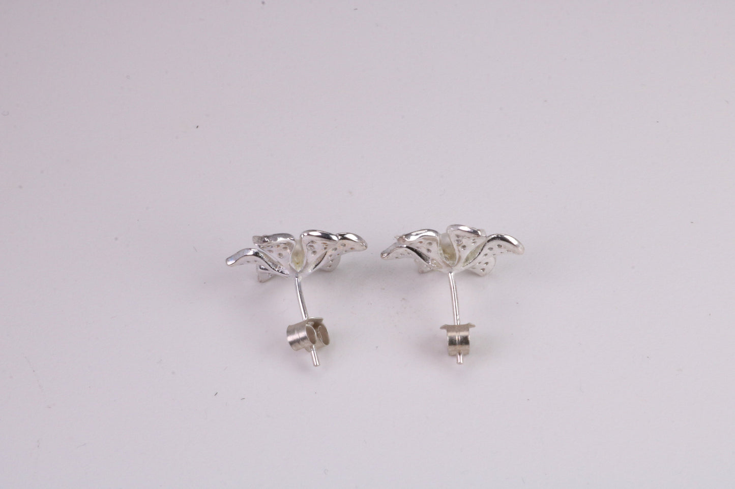 28 mm Round Natural Pearl and Cubic Zirconia set Stud Earrings, set in Solid Silver