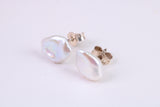 Freeform Natural Pearl Stud Earrings, set in Solid Silver